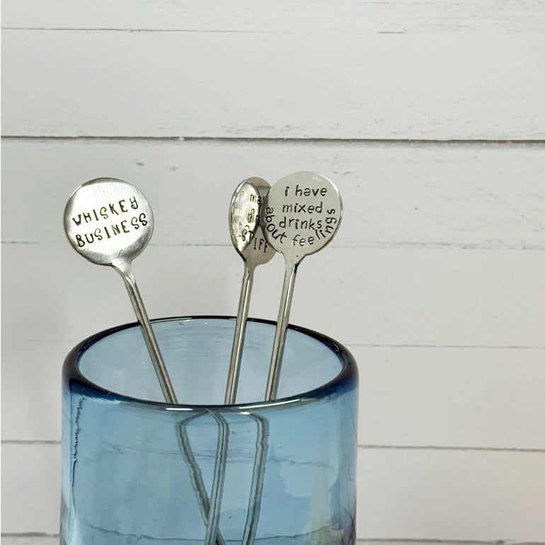 Handstamped Coctail Stirrer