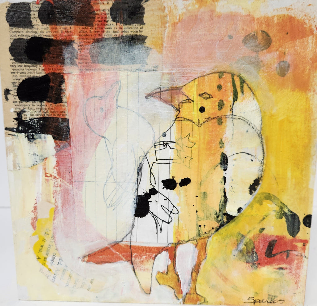 EDGAR mixed media painting by Jan Sparks