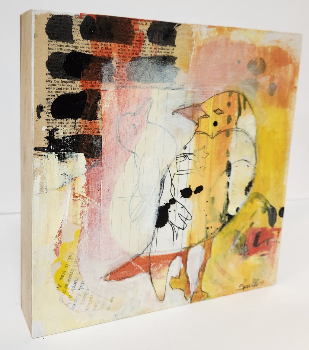 EDGAR mixed media painting by Jan Sparks