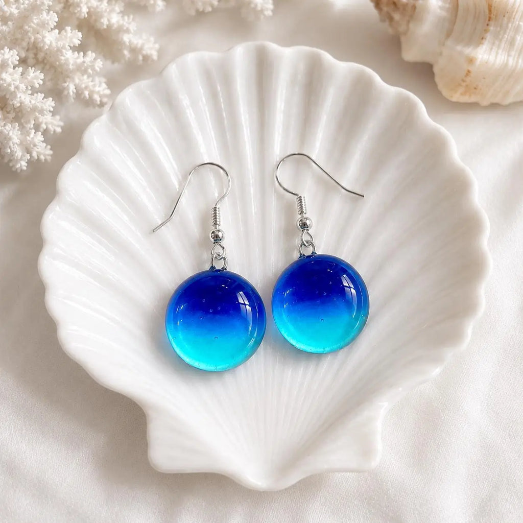 Fused Glass Coastal Earrings
