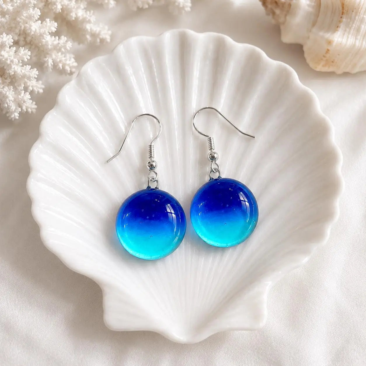 Fused Glass Coastal Earrings