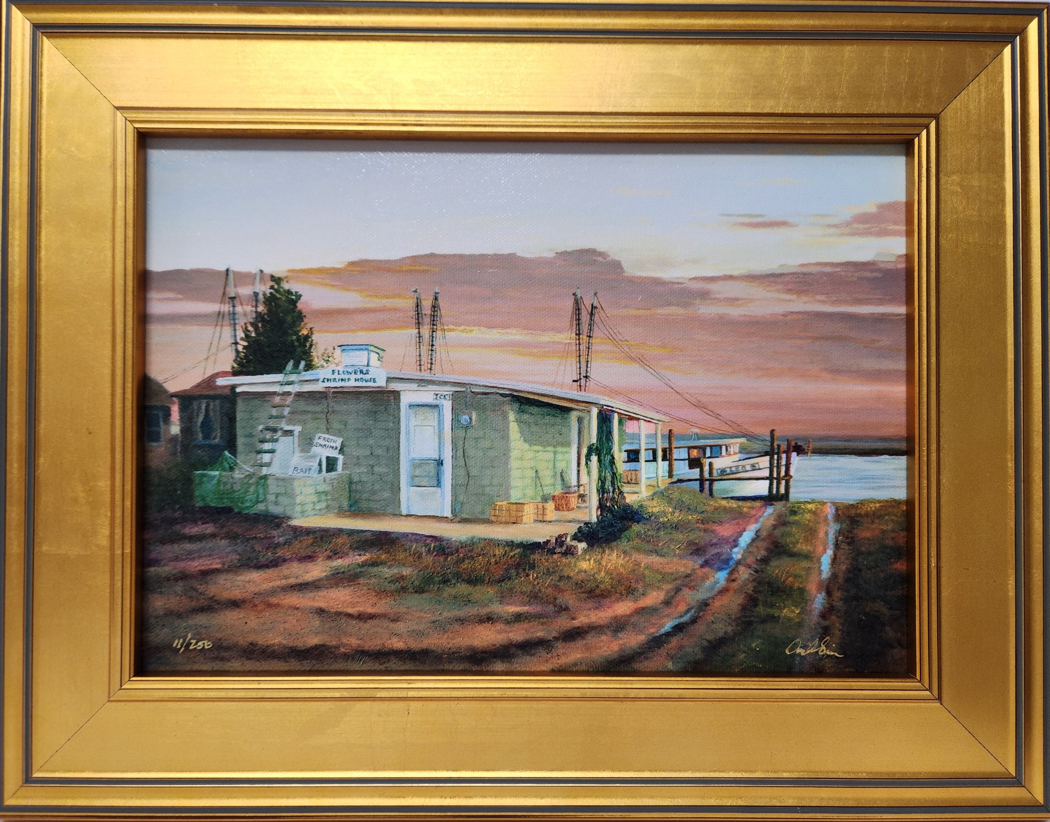 FLOWERS SHRIMP HOUSE giclee on canvas by Doug Grier