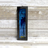 Framed Fused Glass Palm Tree with Moon