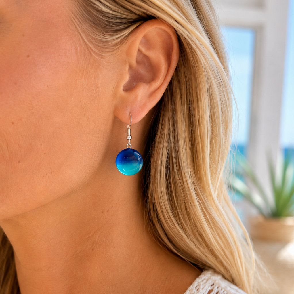 Fused Glass Coastal Earrings