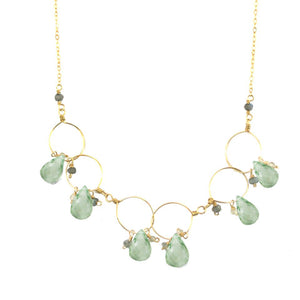 Shimmers Gemstone Hoop Necklace