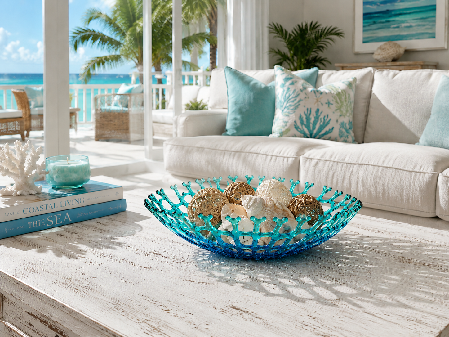 Glass Coral Bowl