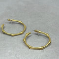 Gold Bamboo Hoop Earrings
