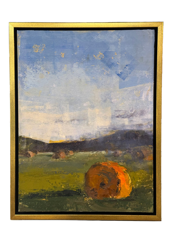 HAY AT SUNSET original oil painting by Carey Lee Hudson