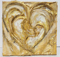 LOVE 5 x 5 original mixed media painting by Mary Louise Nechtman