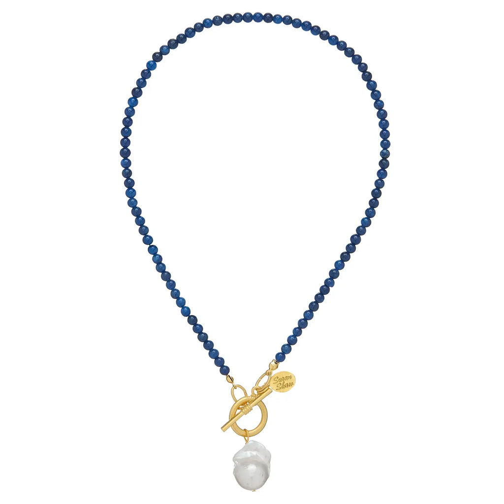 Lapis & Baroque Peal Necklace