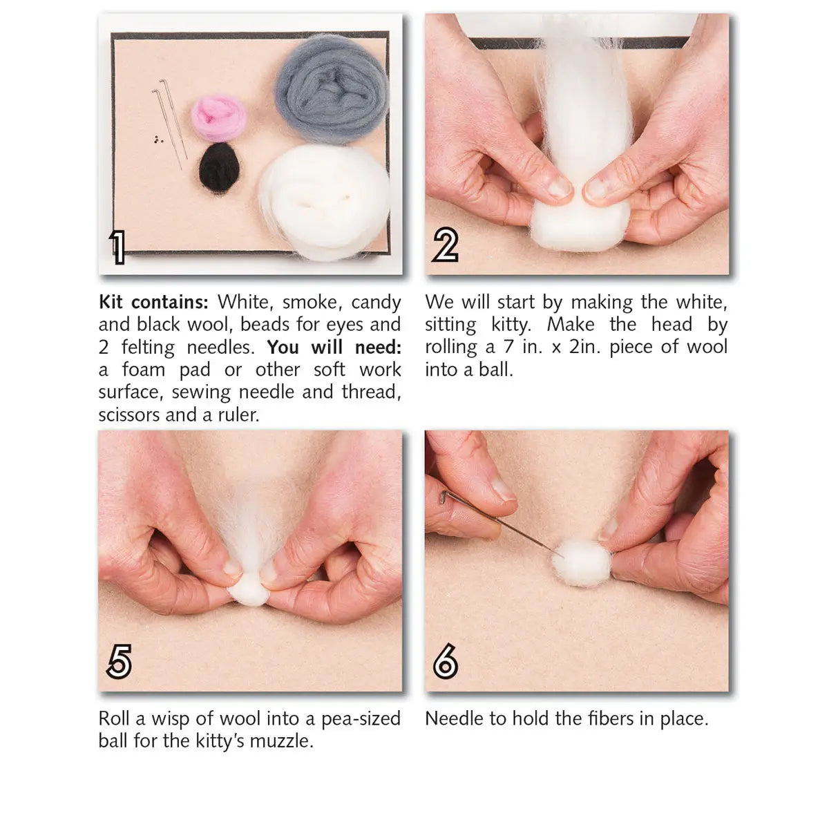 Kitties Needle Felting Kit