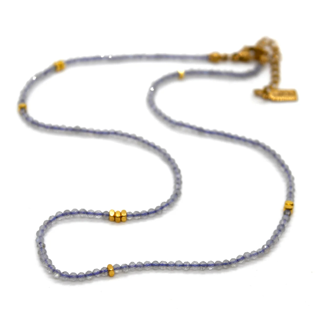 Mini Faceted Labradorite Stone Necklace