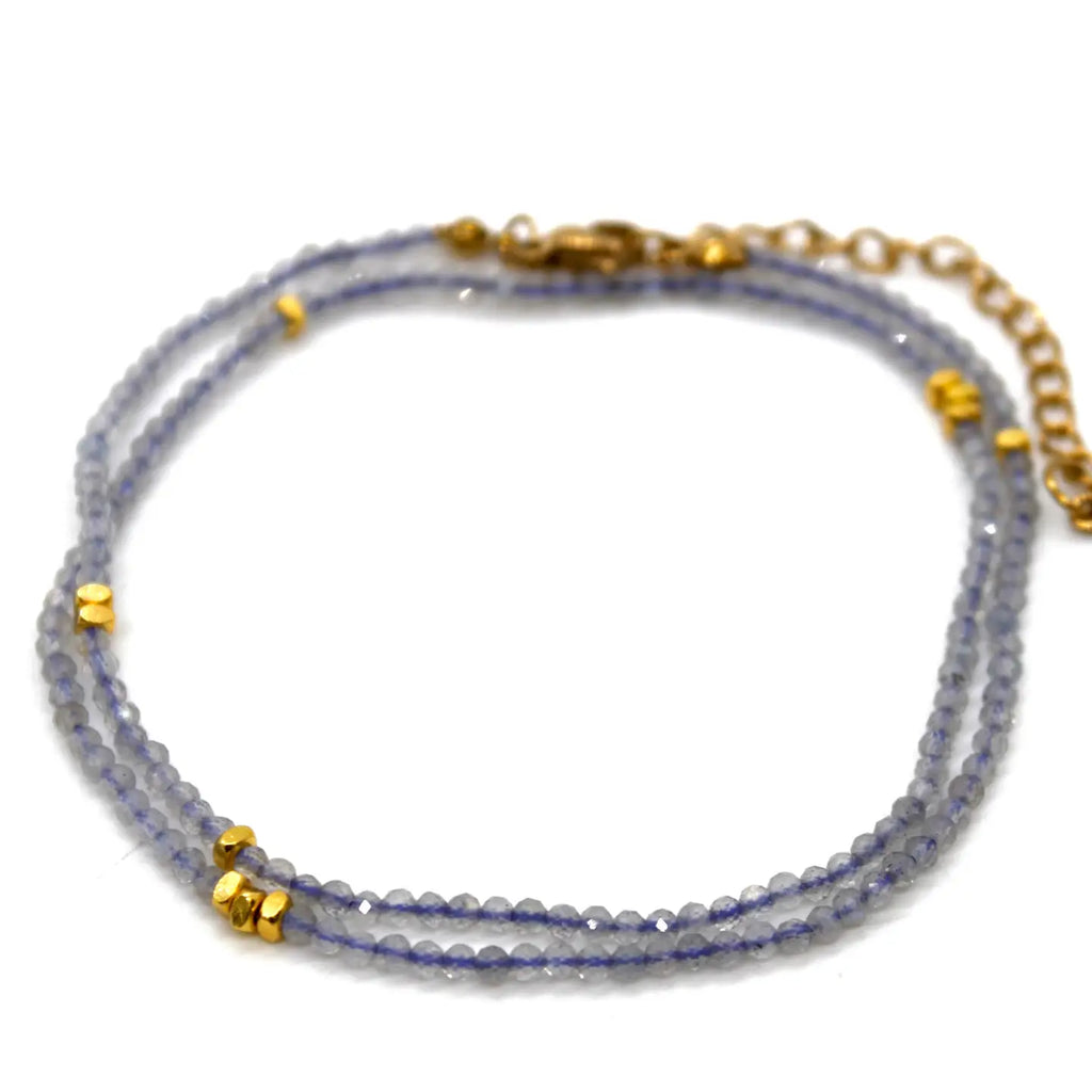 Mini Faceted Labradorite Stone Necklace