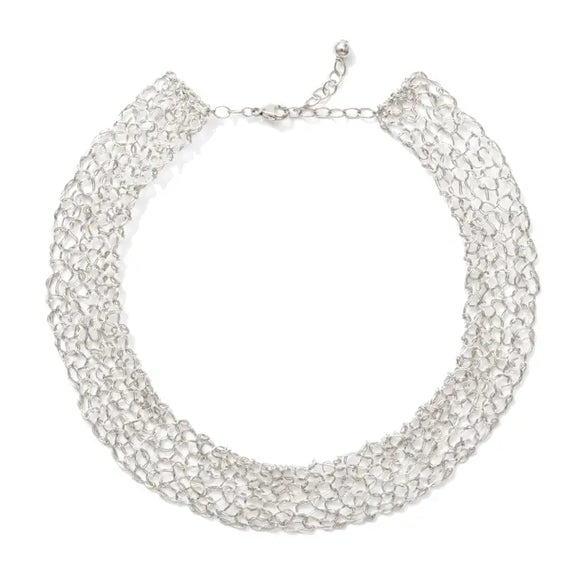 Silver Lace Collar Necklace