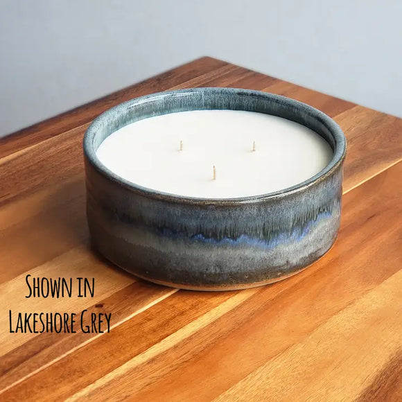 Pottery Triple Wick Candle