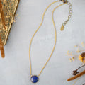 Lapis Bezel Simple Necklace