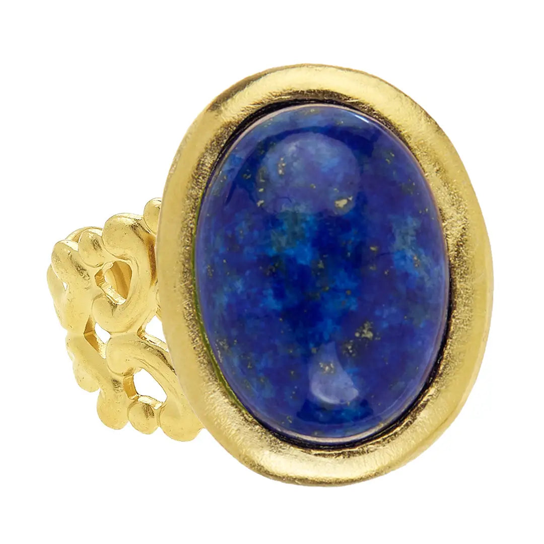 Blue Lapis Cabochon Ring