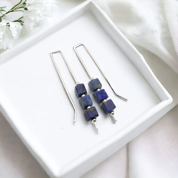 Lapis Threader Earrings