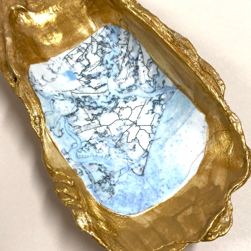 Edisto Map Oyster Shell Ornament
