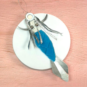 Standing Mermaid Ornament with Blue Tail