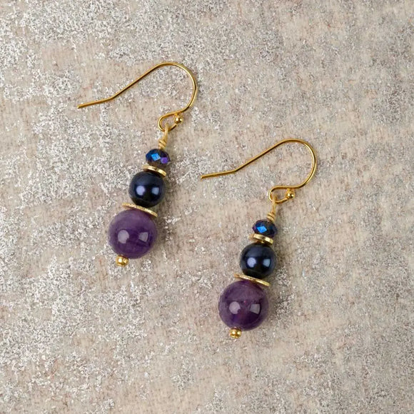 Midnight Amethyst Earrings