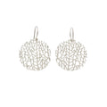 Coral Disc Silver Earrings