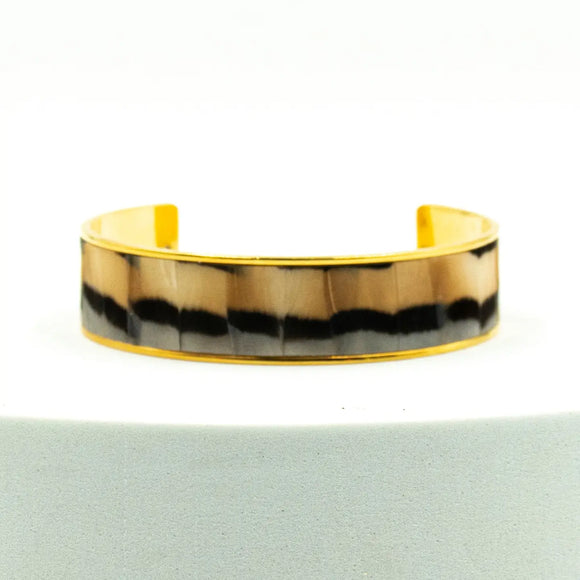 Partridge Feather Cuff Bracelet