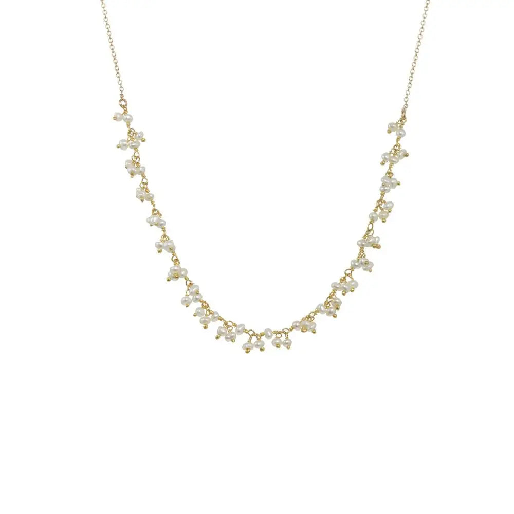 Keishi Pearl Short Fringe Necklace