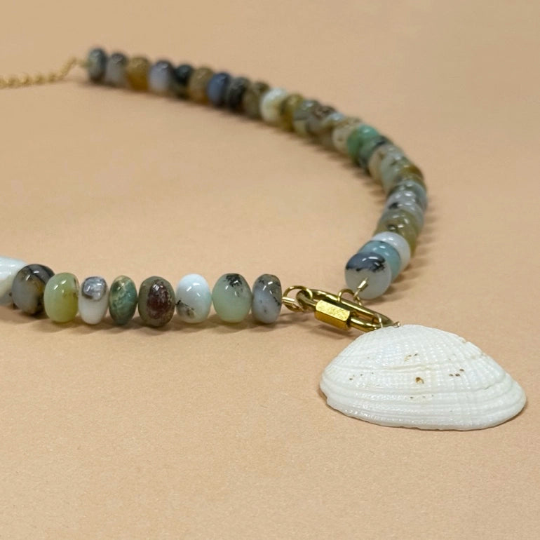 Peruvian Opal Shell Necklace