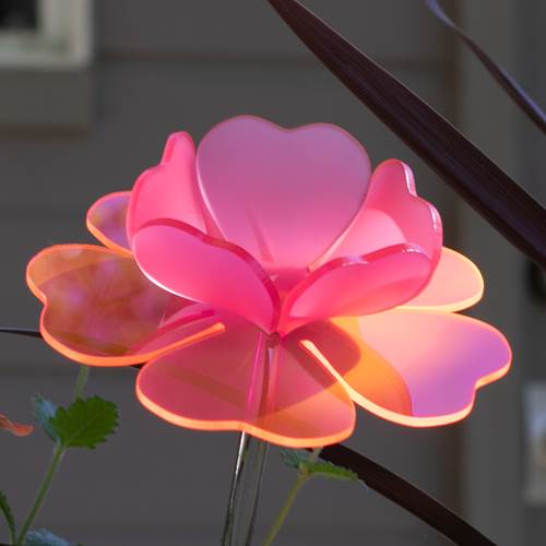 Pink Buttercup Fluorescent Garden Stake