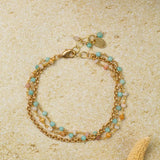 Pink Opal & Amazonite Multistrand Bracelet