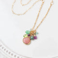 Pink Opal Cluster Necklace
