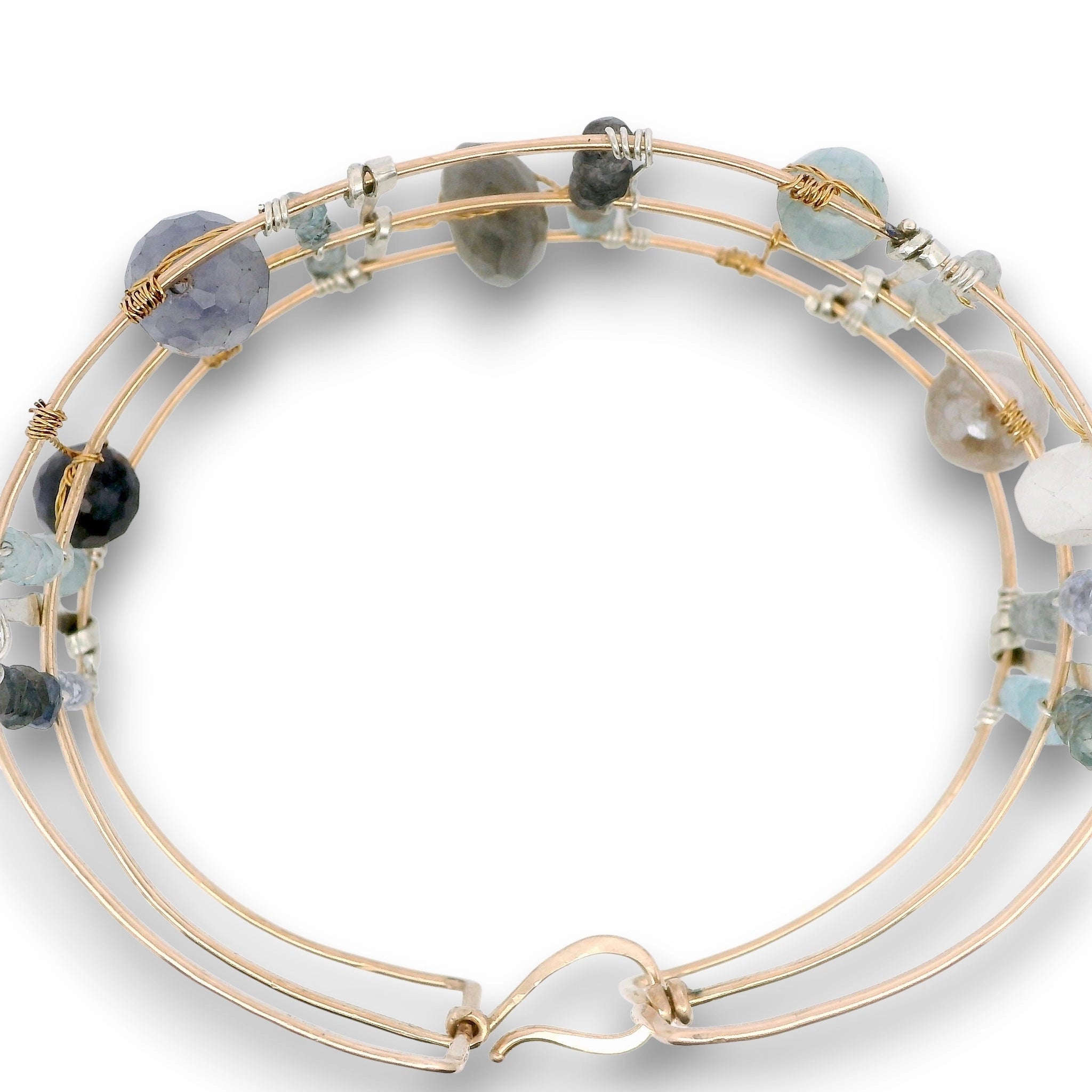 Aquamarine Plaid Cuff Bracelet