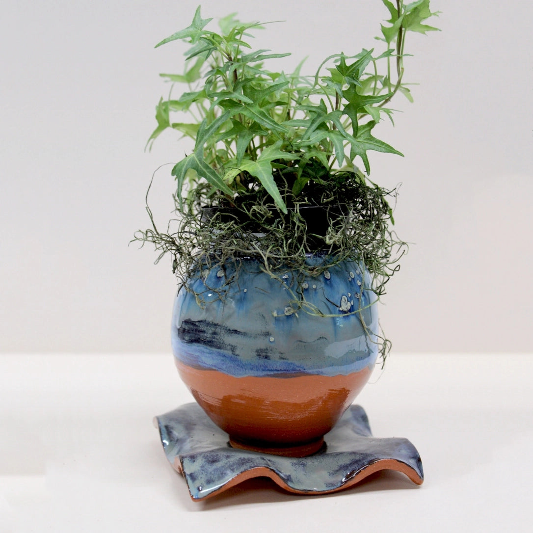 Two Piece Pottery Planter Set