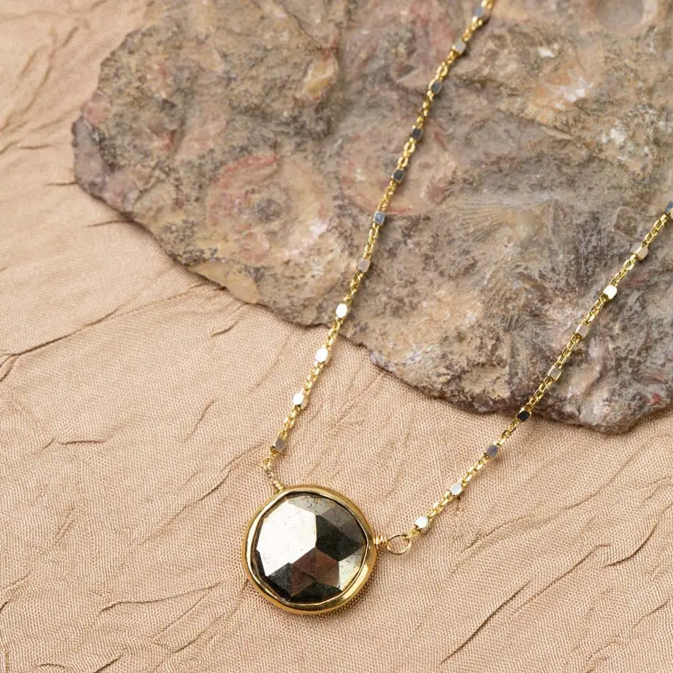 Faceted Pyrite Necklace