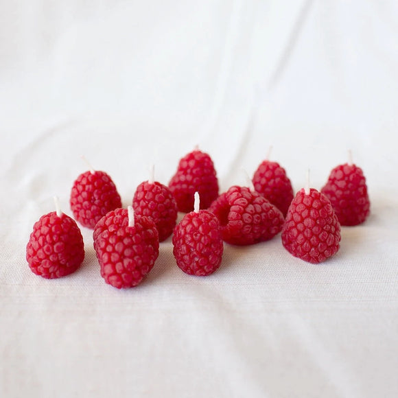 Beeswax Raspberry Birthday Candles