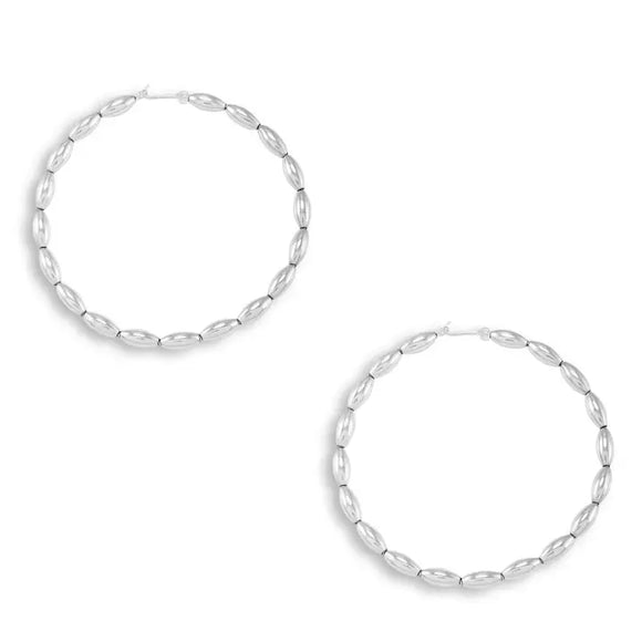 Rice Bead Hoop Earrings