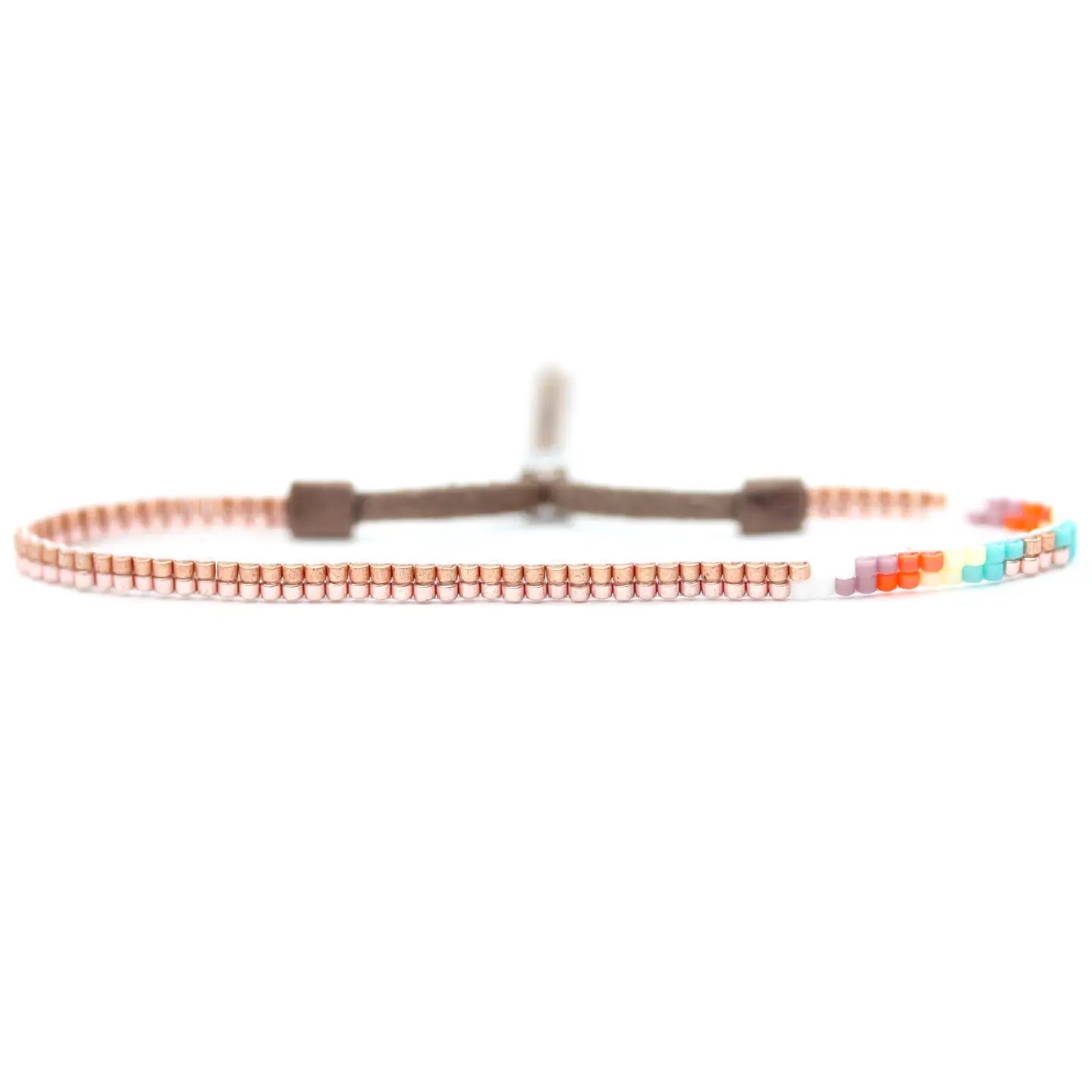 Mini Adjustable Beaded Bracelet - Rose Bow