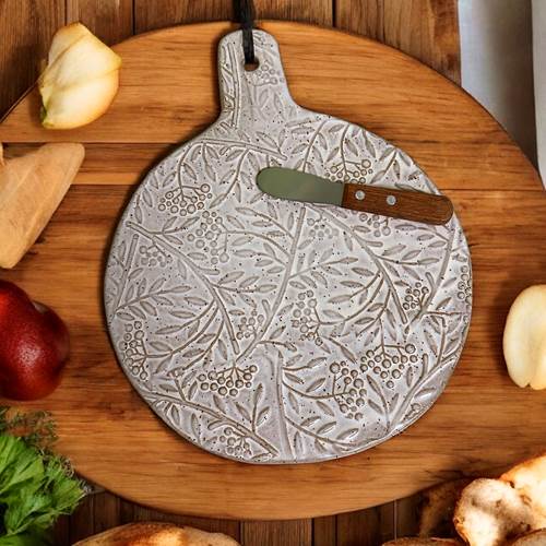 Round Lace Stoneware Cheese Board