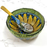 Polymer Clay Salsa Bowl with Matching Spoon