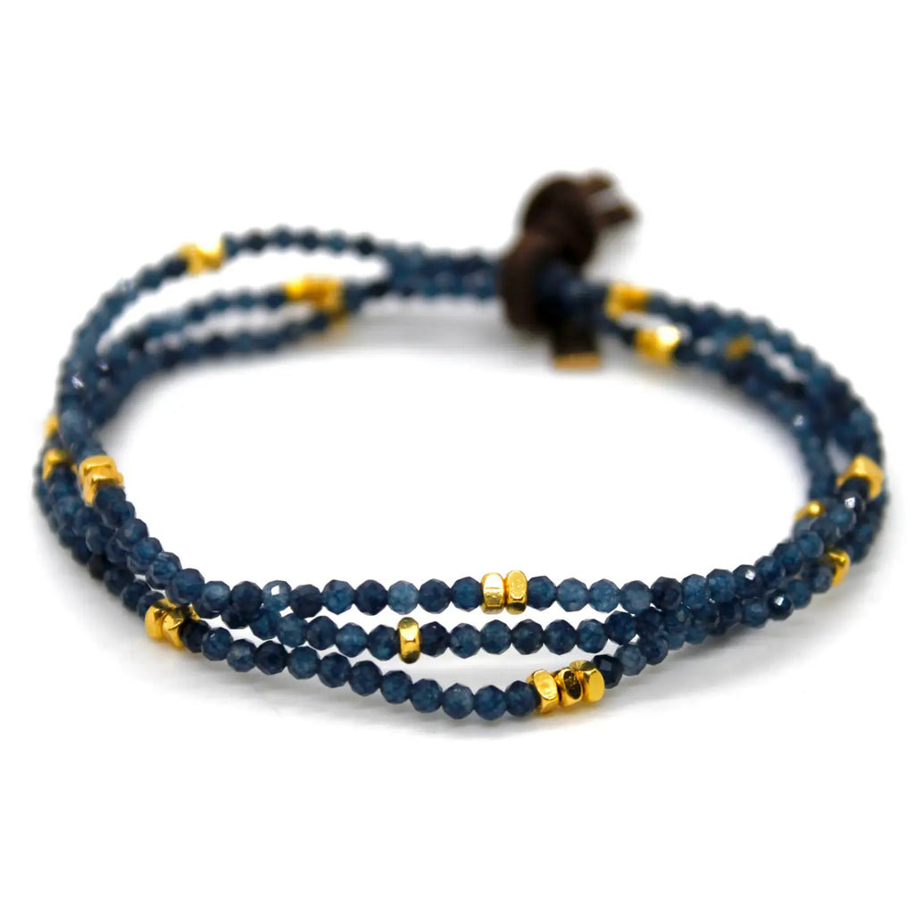Mini Faceted Sapphire Triple Bracelet Bundle