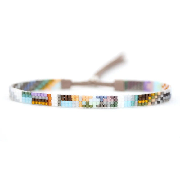 Skinny Adjustable Beaded Bracelet - Seaside