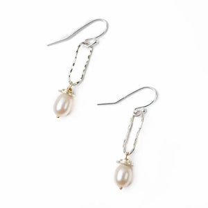 Silver and Pearl Dangle Earrings