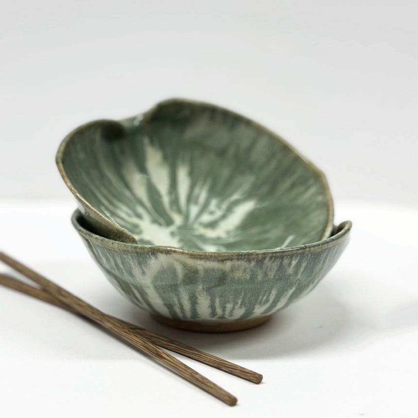 Square Noodle Bowl with Chopsticks