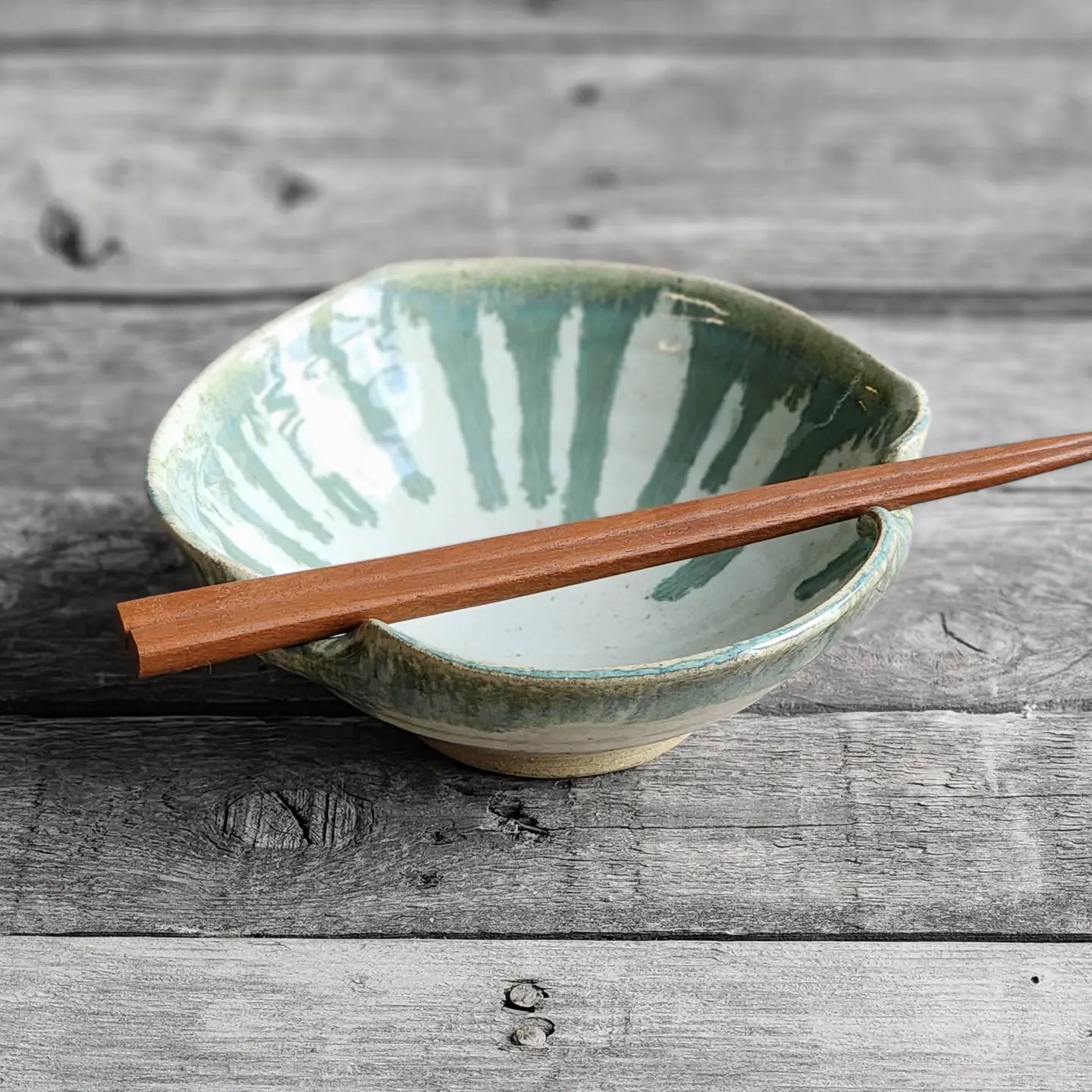 Square Noodle Bowl with Chopsticks