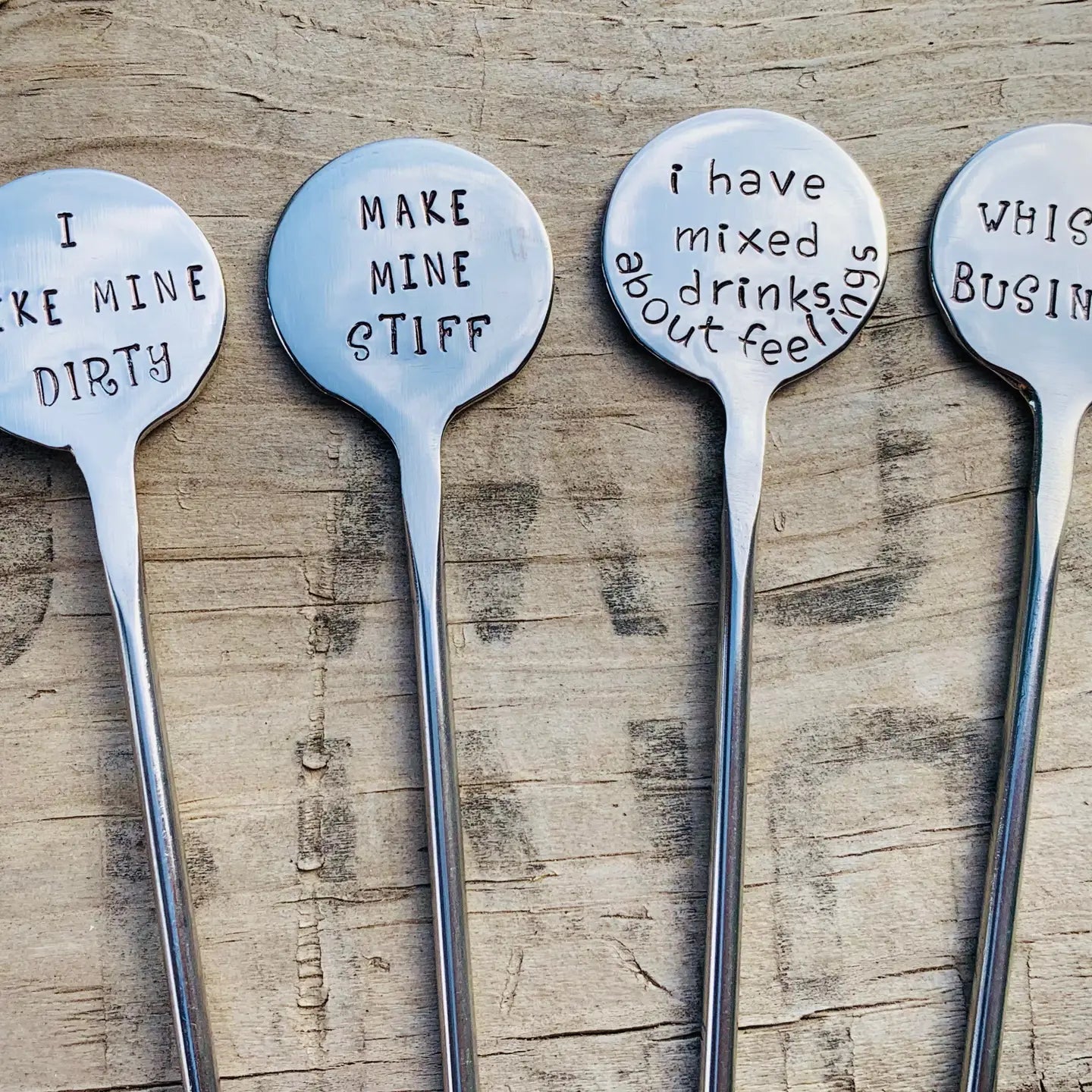 Handstamped Coctail Stirrer