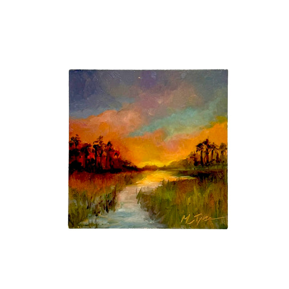 SUNSET MARSH oil painting by Michele Tyler