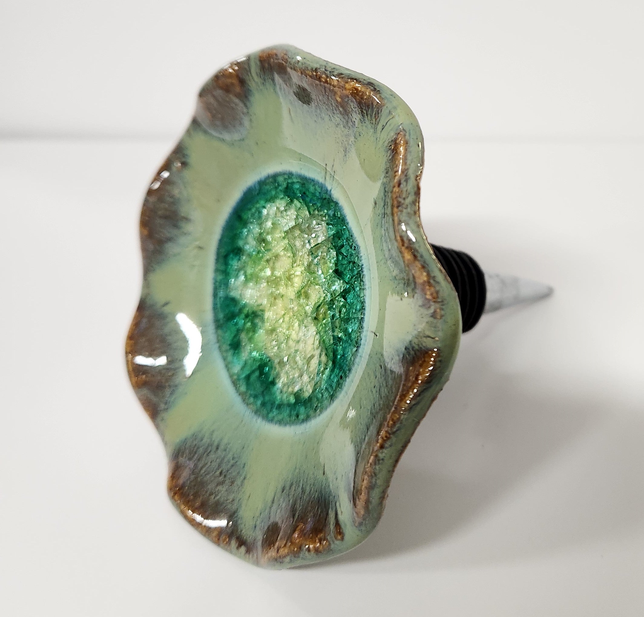 Geode Crackle Wine Bottle Stopper