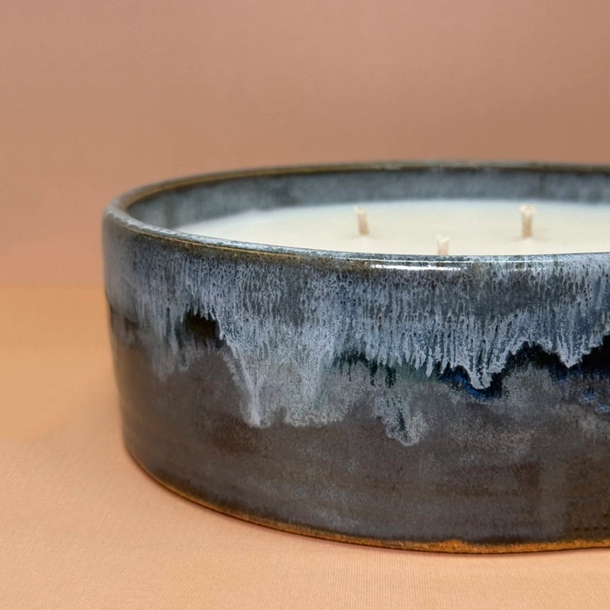 Pottery Triple Wick Candle