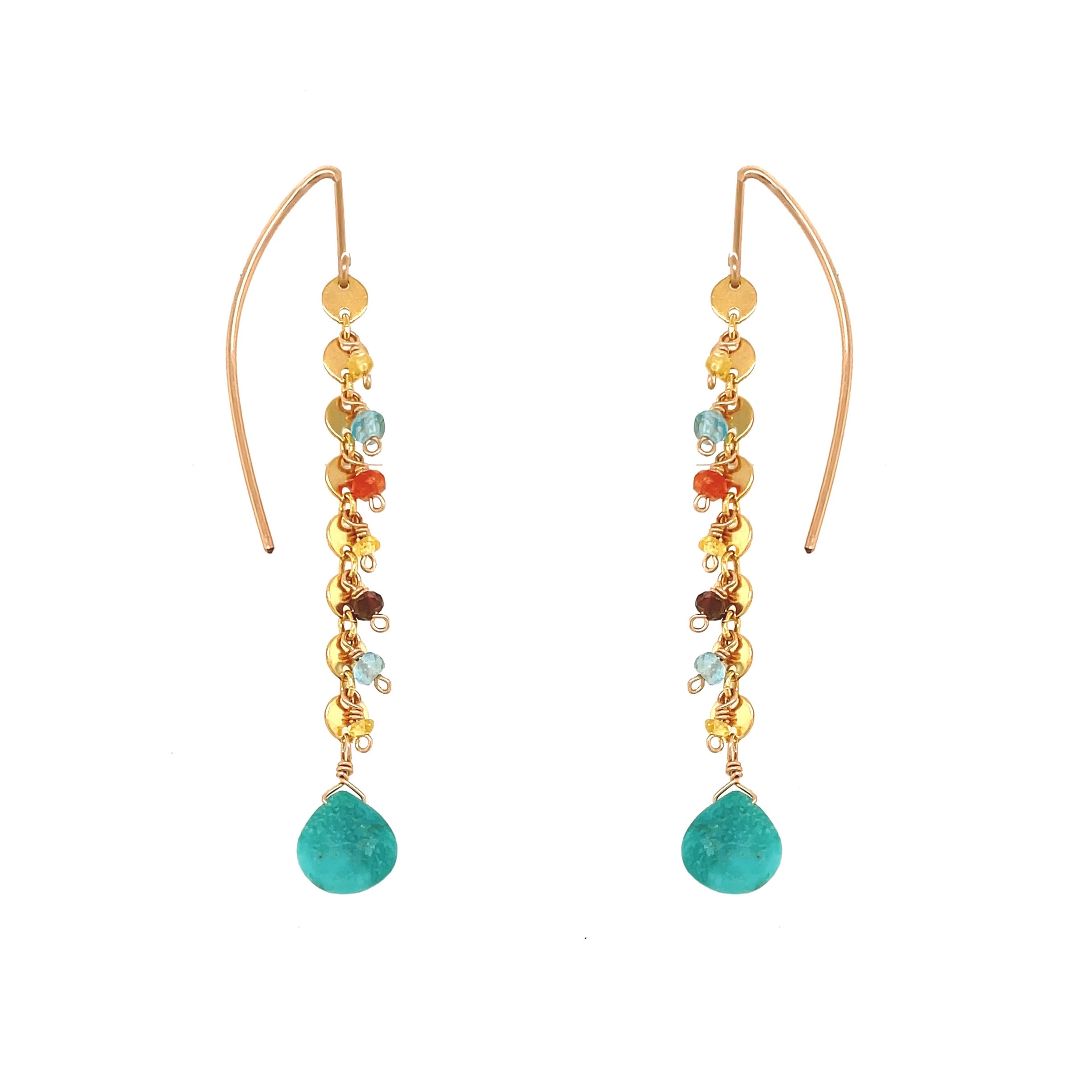 Turquoise Drop Gemstone Earrings